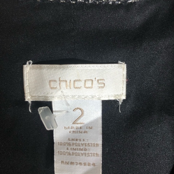 Chicos Black Jacket Metallic Snake Print Size 2 - Picture 3 of 6